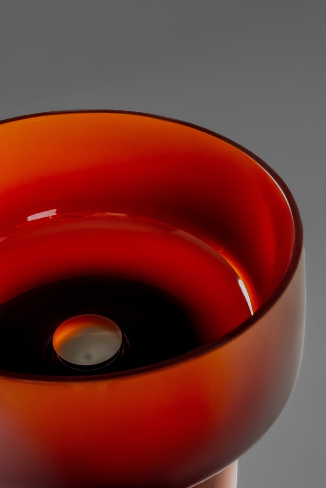 Раковина круглая, полиэфирная GLOW SMOKE цвет TERRACOTTA