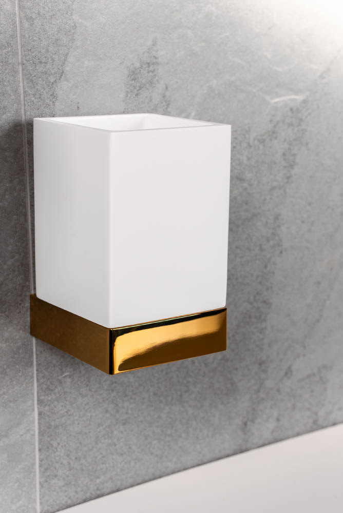 Стакан настенный Qubic Gold