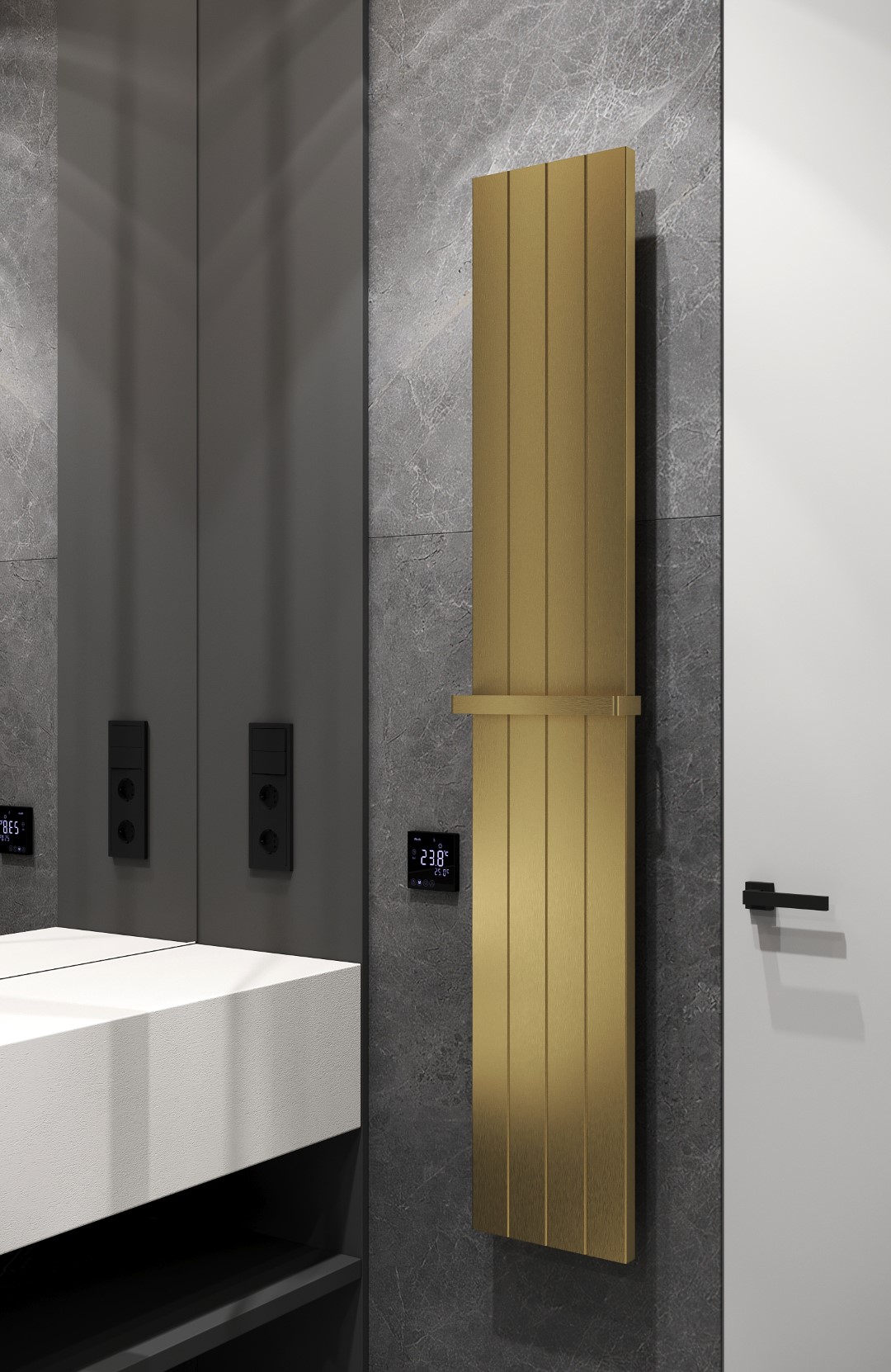 Полотенцесушитель электрический FLAT MATT GOLD