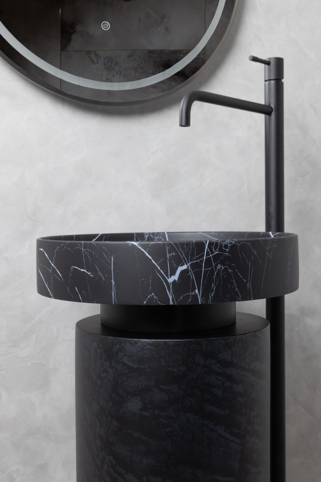 Пьедестал для раковины SOLE Corian 300*720 Black Wood