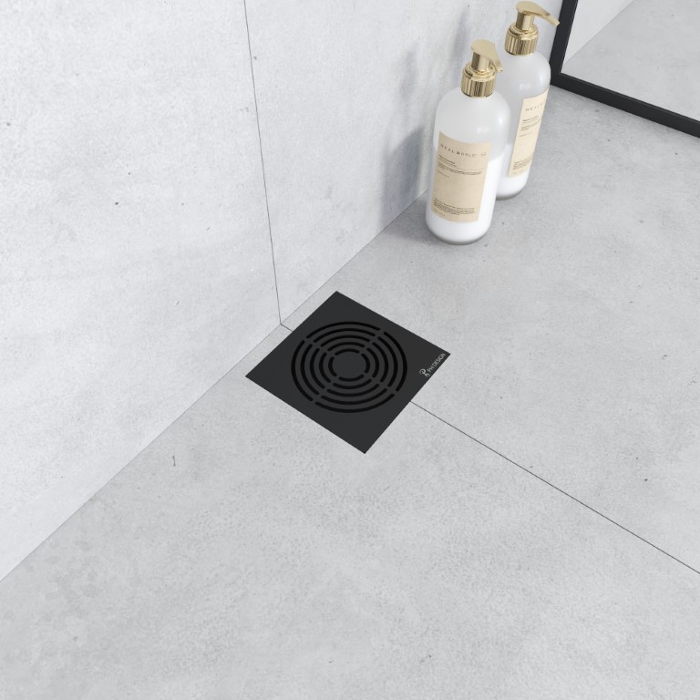 Душевой трап SMART DESIGN 15x15 cm, нерж.сталь ЧЕРНЫЙ