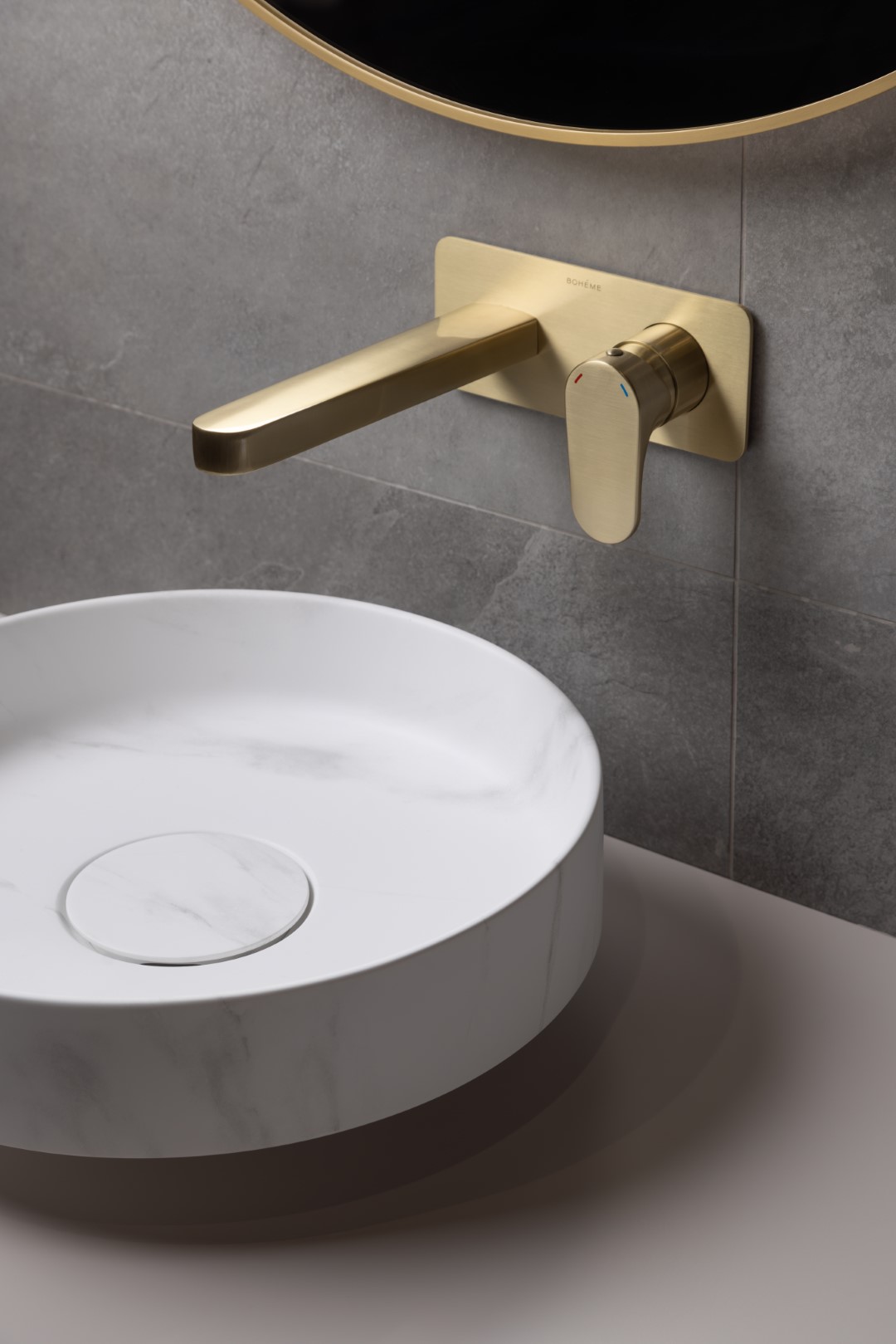 Раковина накладная SOLE Corian 400*130 Calacatta