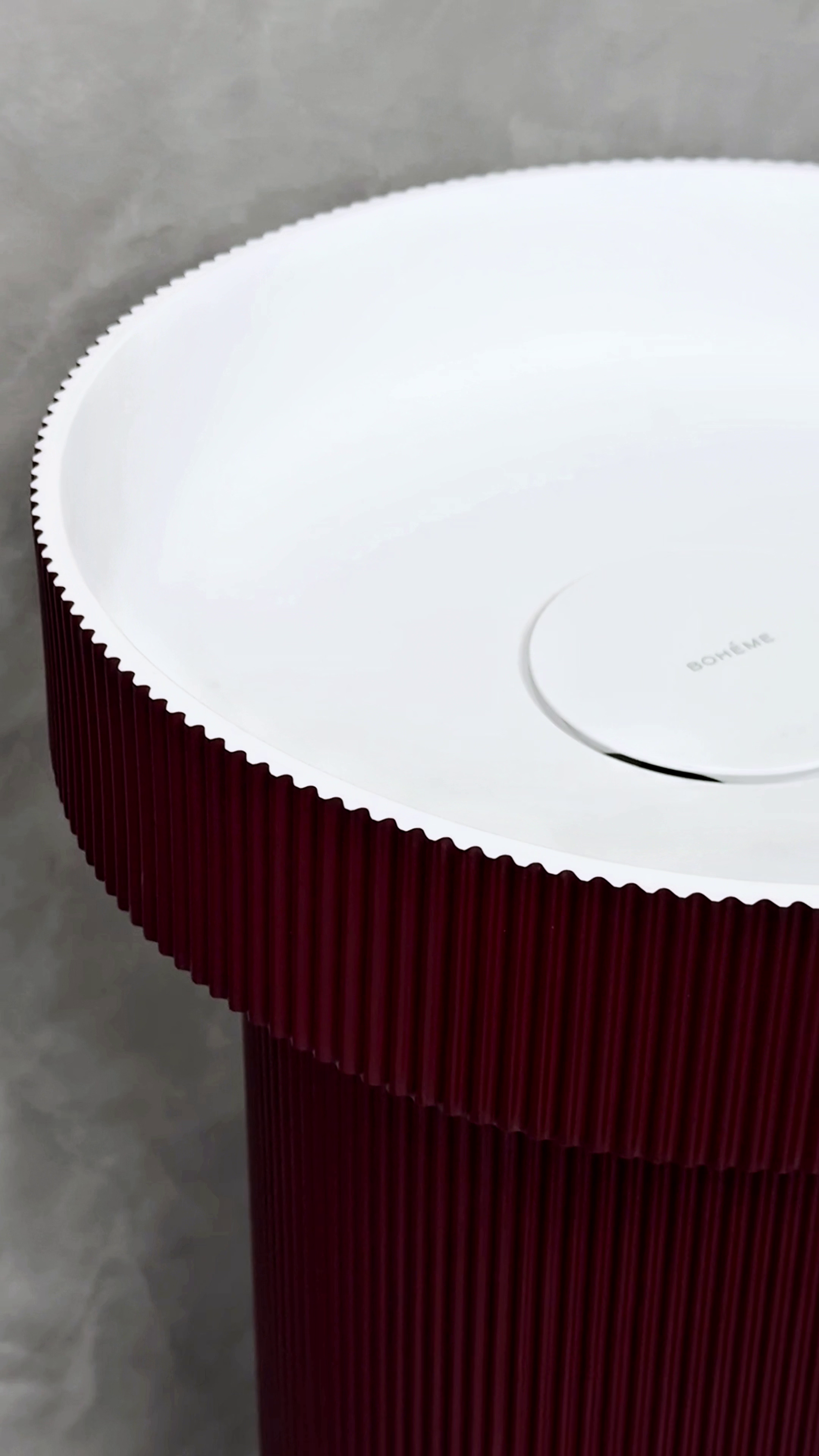 Пьедестал для раковины рифленый SOLE Corian 300*720 Burgundy