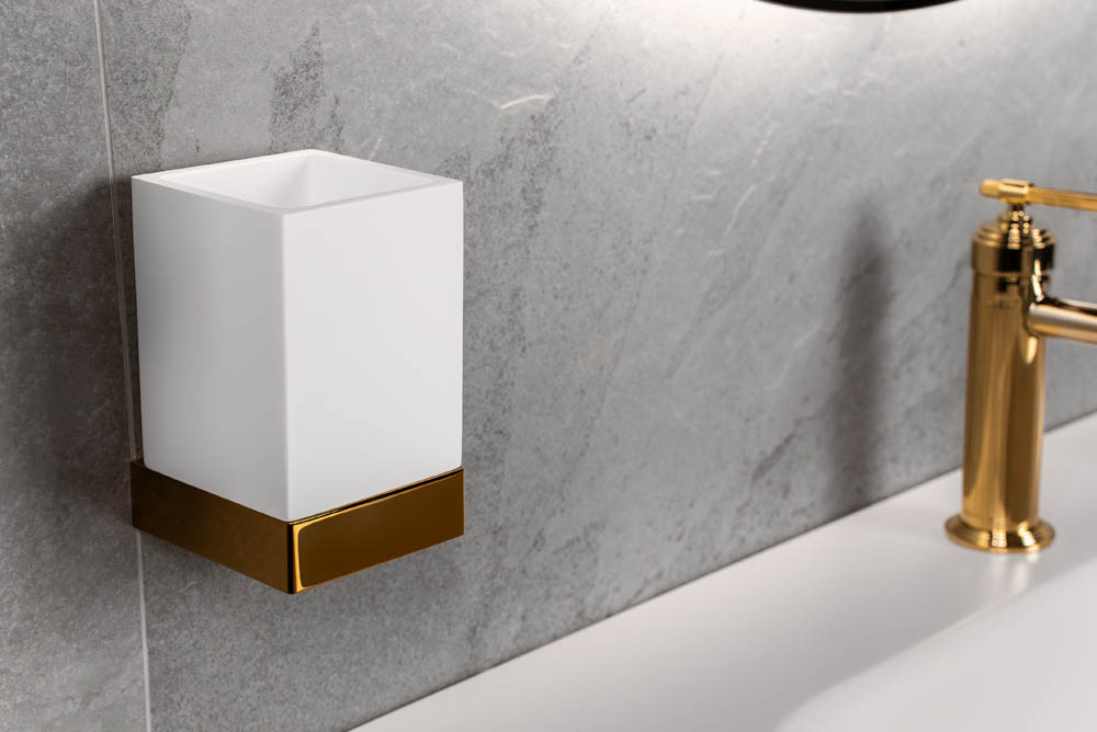 Стакан настенный Qubic Gold