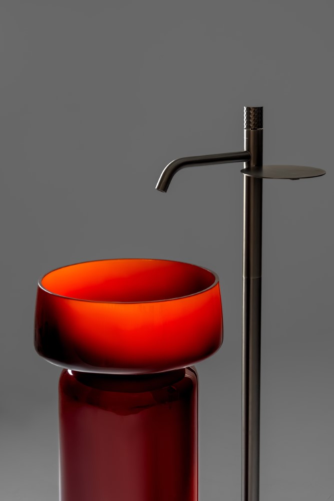 Раковина круглая, полиэфирная GLOW SMOKE цвет TERRACOTTA