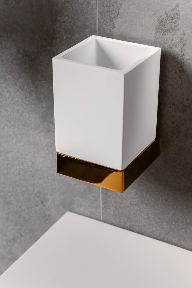 Стакан настенный Qubic Gold