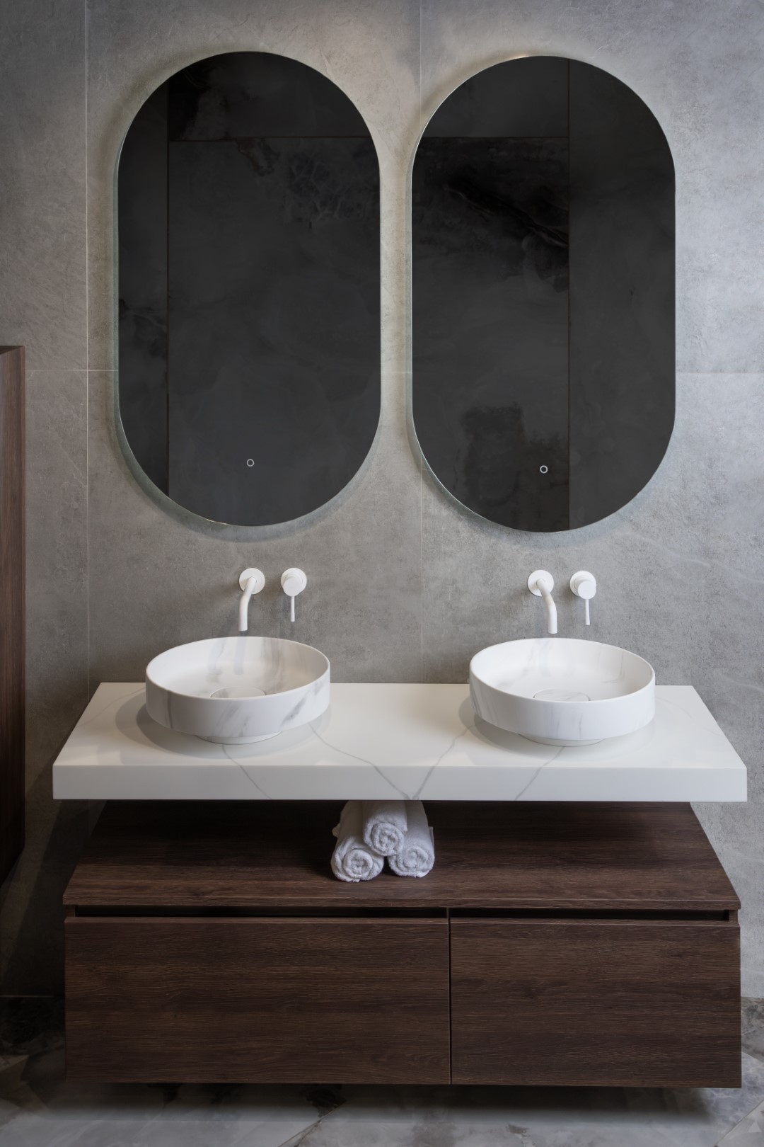 Раковина накладная SOLE Corian 400*130 Calacatta