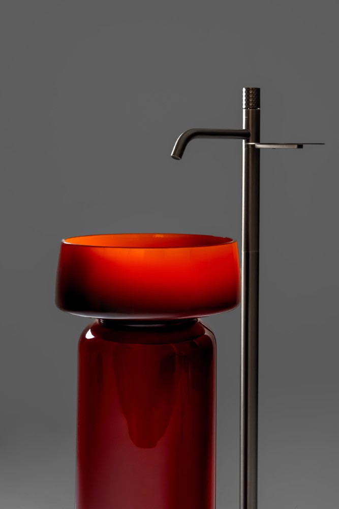 Раковина круглая, полиэфирная GLOW SMOKE цвет TERRACOTTA