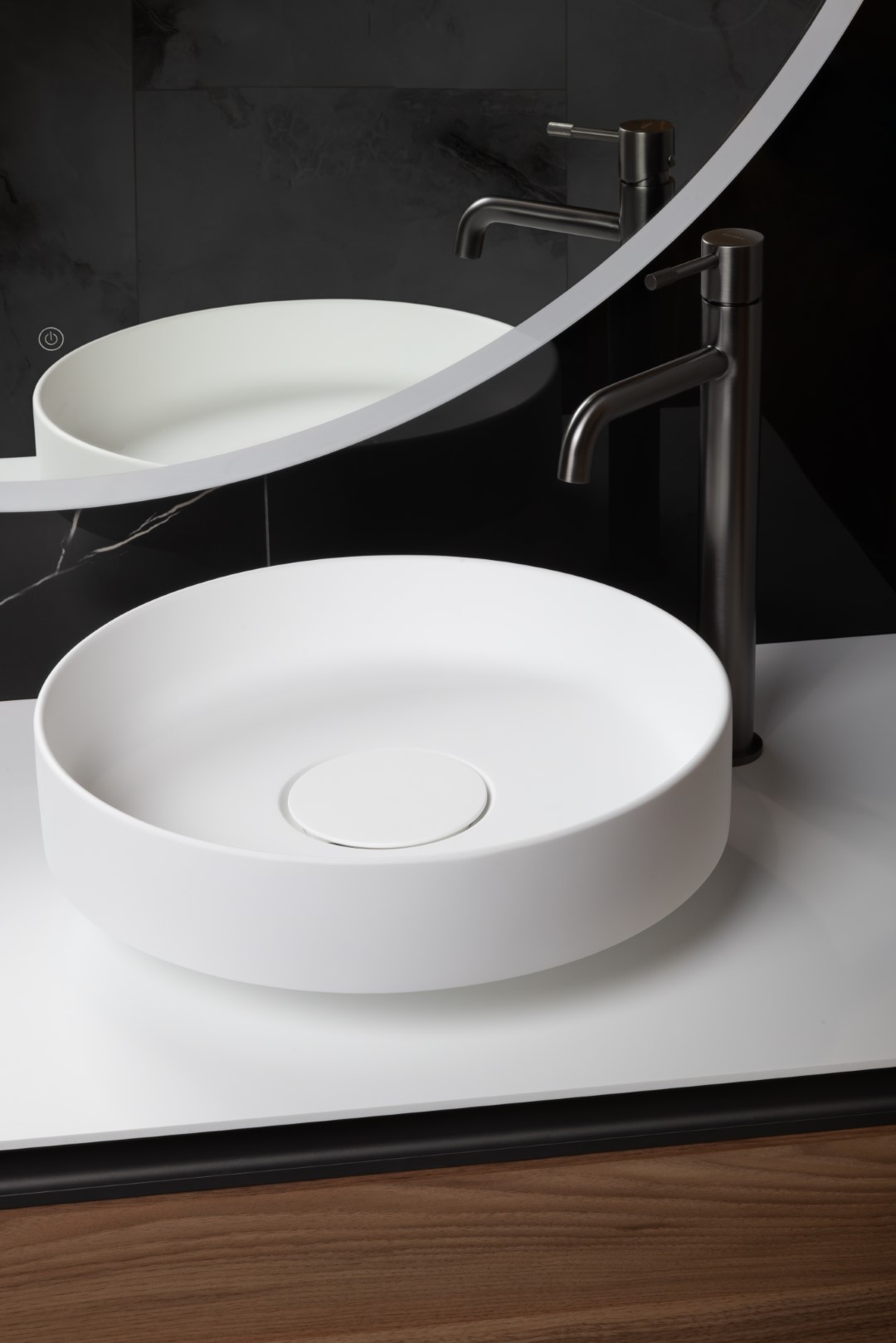 Раковина накладная SOLE Corian 400*130 Matt White